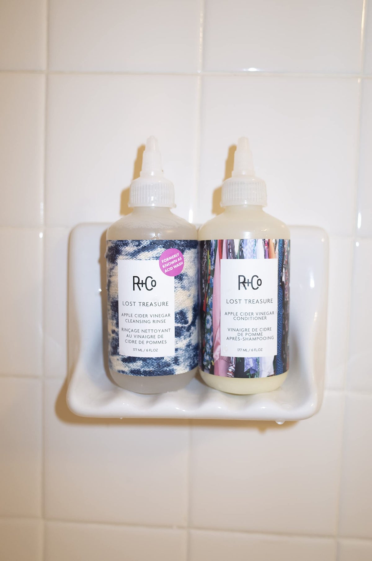 Light Gray R+Co LOST TREASURE Apple Cider Vinegar Conditioner 2 Pack