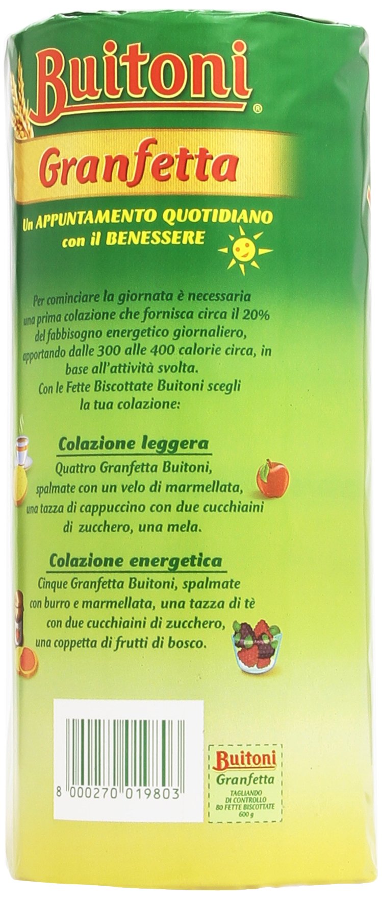 Yellow Green BUITONI GRANFETTA X 80 FETTE BISCOTTATE - RUSKS GR. 600