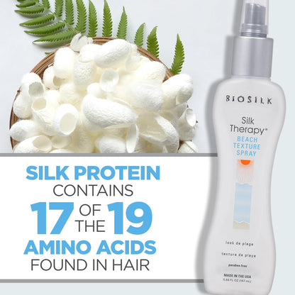 White Smoke BioSilk Beach Texture, Styling Salt Spray for Natural Waves & Texture, Sulfate, Paraben, & Cruelty-Free, 5.64 oz