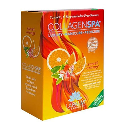 White Smoke La Palm Collagen Spa Luxury Manicure and Pedicure with Collagen Bubble Crystals - Sweet Orange (1 Pack)