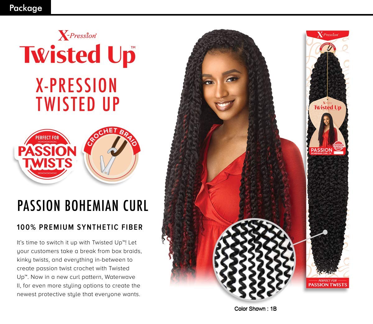 White Smoke MULTI PACK DEALS! Outre Crochet Braids X-Pression Twisted Up Passion Bohemian Curl 24" (5-PACK, 1)