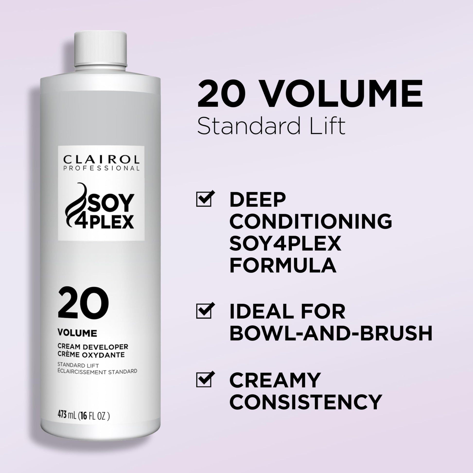 Lavender Clairol Professional Crème Permanente 20 volume Hair Developer, 32 oz. - Packaging May Vary