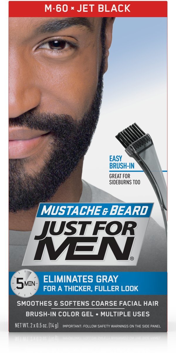 Lavender Mustache and Beard Brush-In Color Gel Jet Black