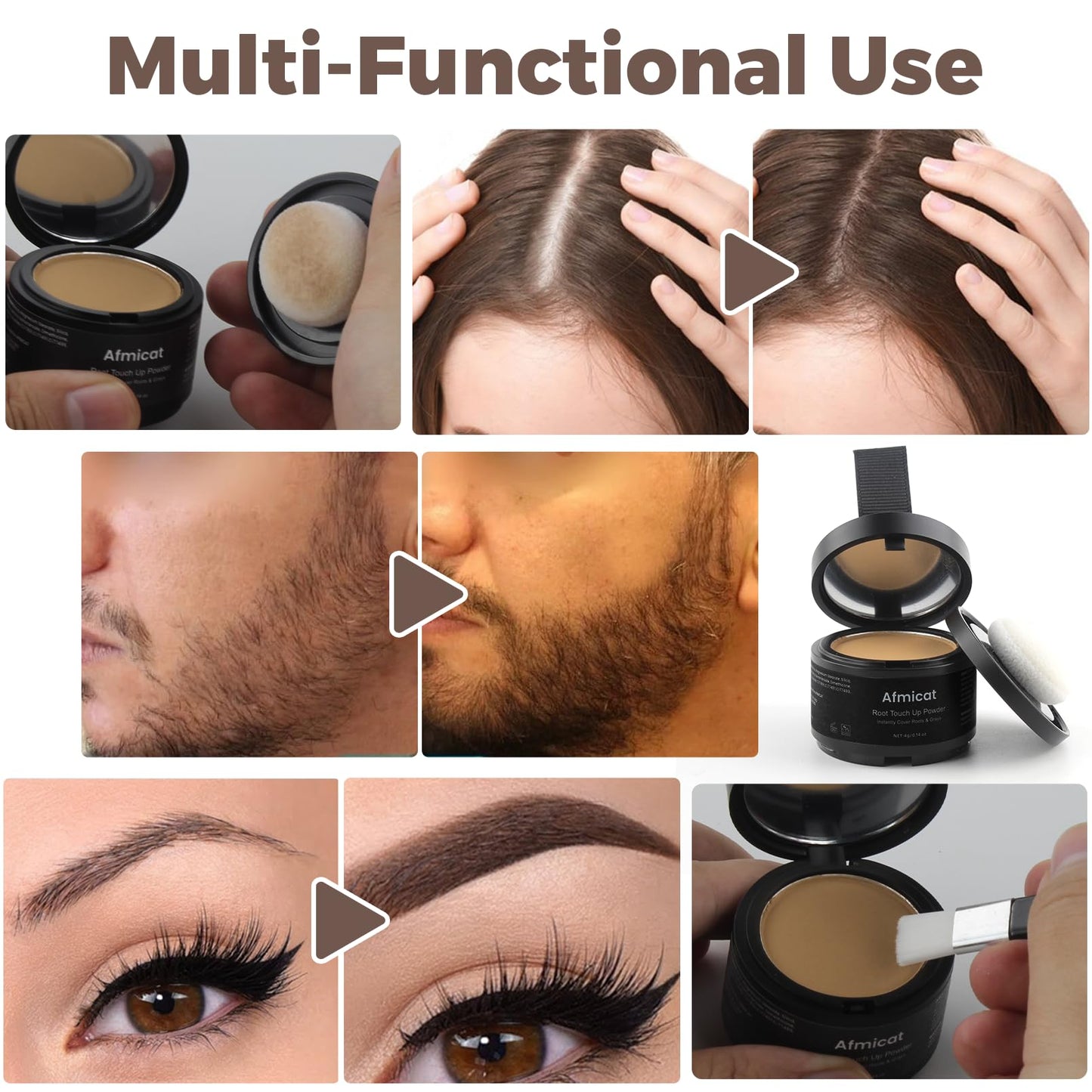 White Smoke Instant Hairline Powder, Root Touch Up Hair Color for Gray Coverage and Thinning Hair, Root Cover Up Conceals Hair Loss & Bald Spots, Natural and Non-Greasy Hair Color for Women & Men, Dark Blonde