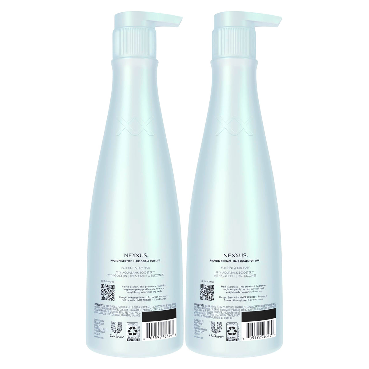 Lavender Nexxus Shampoo and Conditioner Hydra-Light 2 Count for Oily Hair Hair Care System Formulated With Proteinfusion Blend 13.5 oz