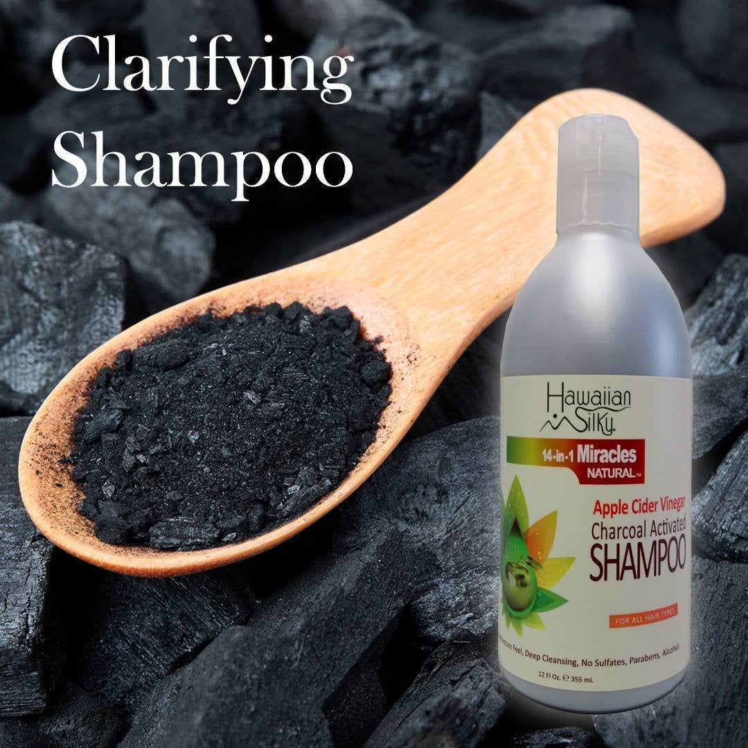 Black Hawaiian Silky Hawaiian silky 14-in-1 miracles charcoal activated shampoo 12 fluid ounce, White, 12 Fl Ounce