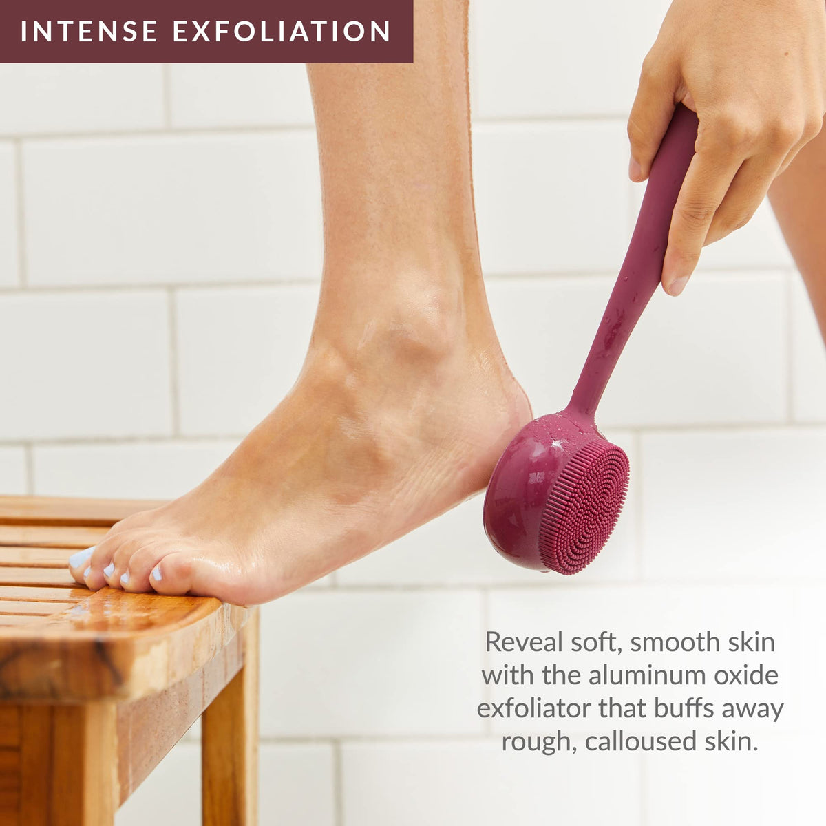 Lavender PMD Beauty Clean Body - Elecrtic Smart Cleansing Device with Silicone Brush & Three Interchangeable Attachments to Cleanse, Exfoliate, & Massage Body