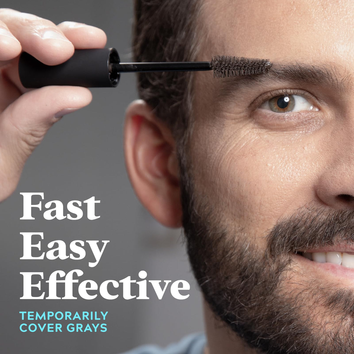 Dim Gray JUST FOR MEN 1-Day Beard & Brow Color, Temporary Color, Dark Brown
