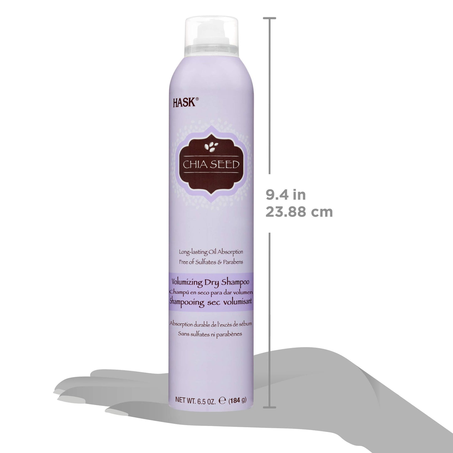 White Smoke HASK Chia Seed Long-lasting Absorption Volumizing Dry Shampoo, 6.5 Oz