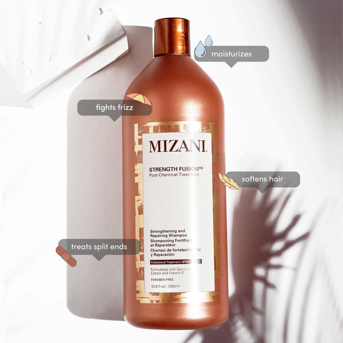 White Smoke Mizani Strength Fusion Strengthening & Repairing Shampoo – For Damaged Hair