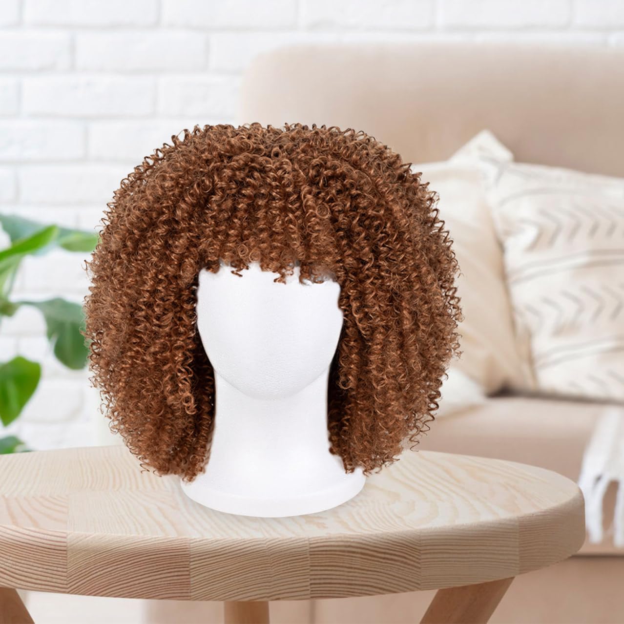 Lavender COOKOO 3 PCS Faceless Foam Mannequin Head Wigs Holder Styrofoam Wig Head Stand Wigs Foam Heads for Style, Model Hats ,Display Hair, and Hairpieces, Mask ,Home, Salon and Travel (3 Pieces)