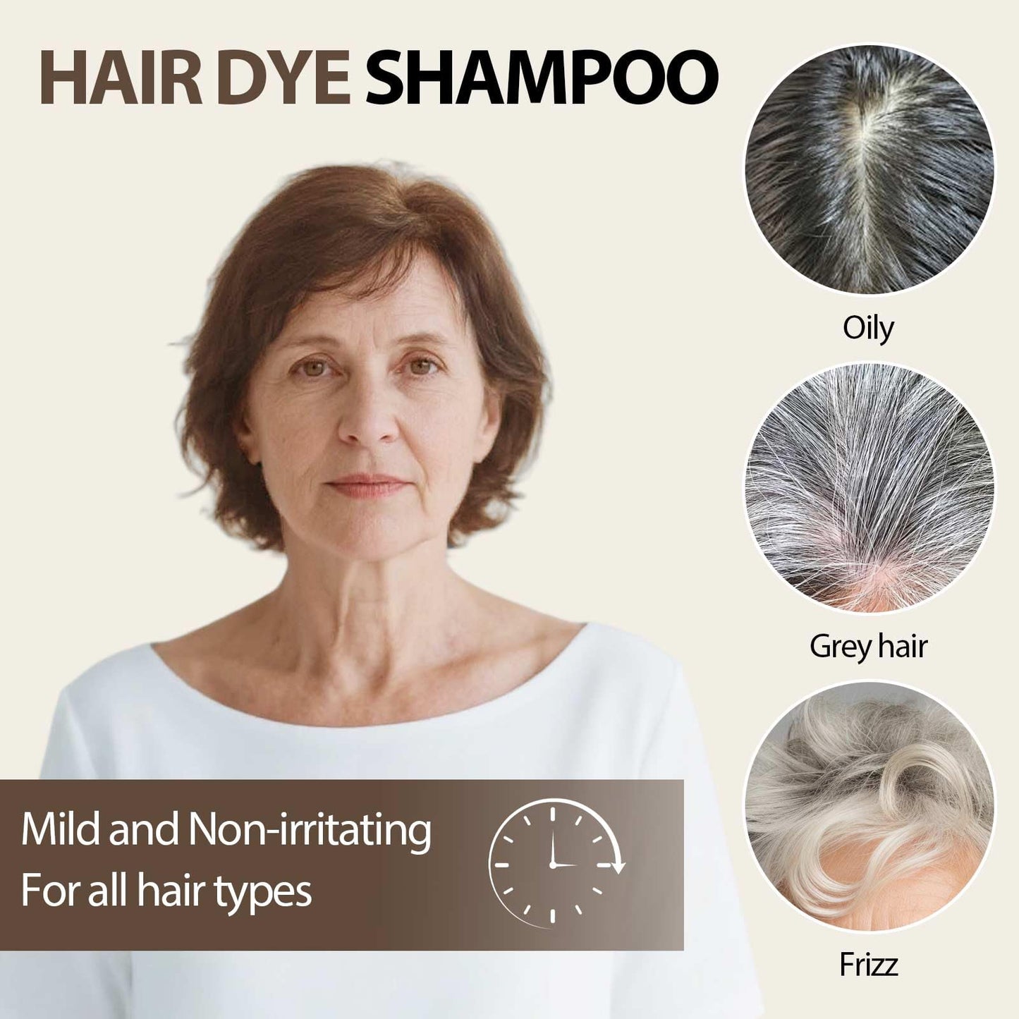 Misty Rose Farndu Light Brown Hair Dye Shampoo, 3 in 1 Instant Hair Color with 15 Min Gray Coverage, Natural Semi-Permanent Herbal Shampoo for Men & Women