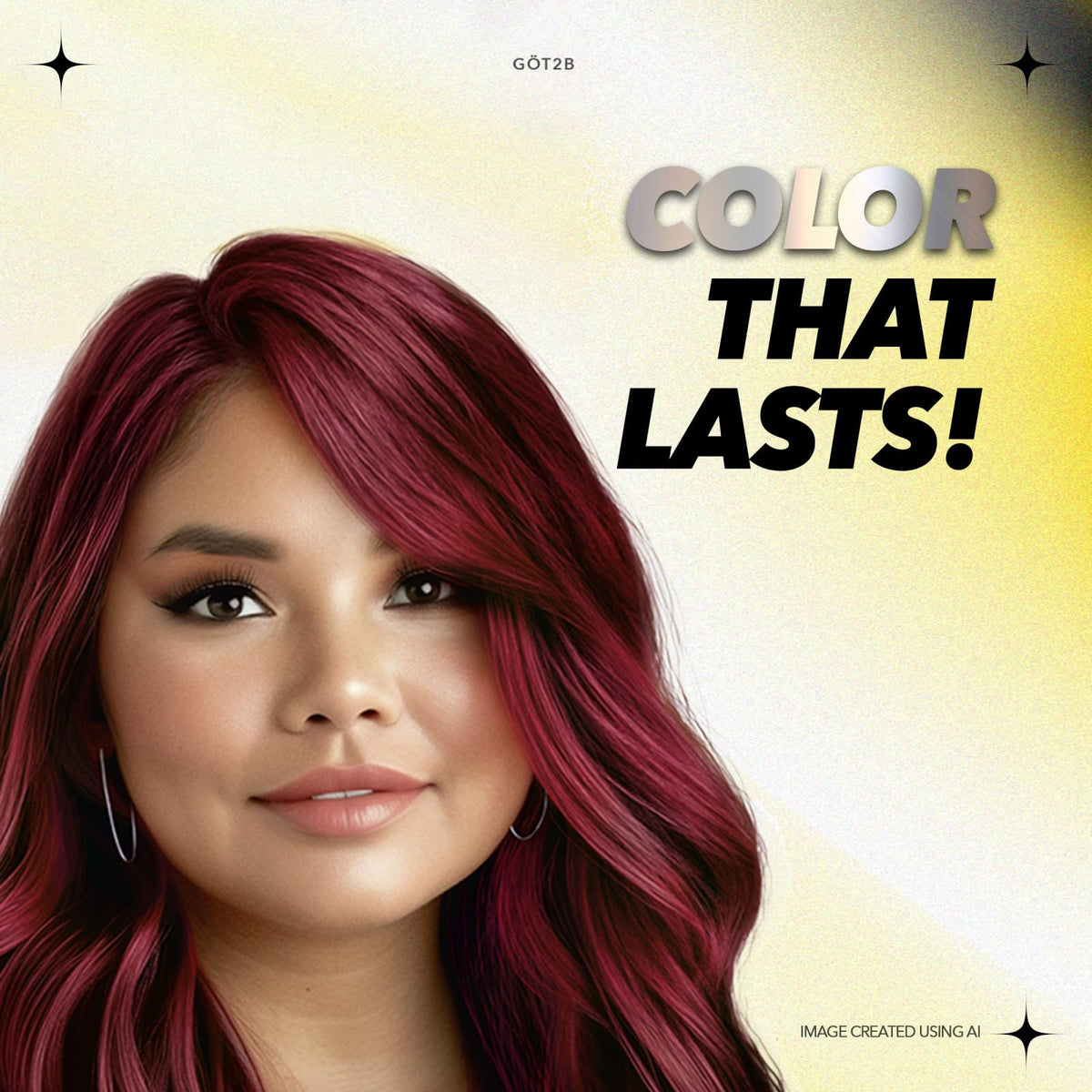 Seashell got2b Metallics Permanent Hair Color, M70 Cherry Red, Upto 30 Washes, 1 Kit