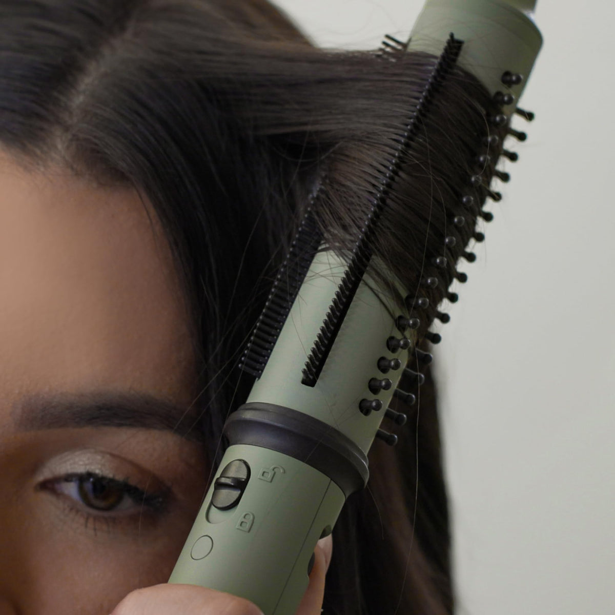 Gray StyleCraft Sage Ceramic Styling Tools – 2-in-1 Retractable Bristle Brush & Triple Barrel Deep Waver with Tourmaline Technology