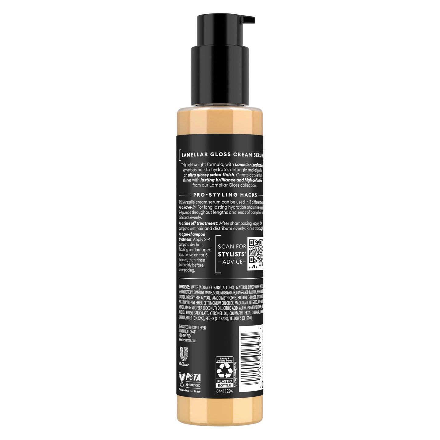 Dim Gray TRESemmé Hydrating & Detangling Cream Serum Lamellar Gloss Ultra Shine Up to 72H 5.7 Fl Oz