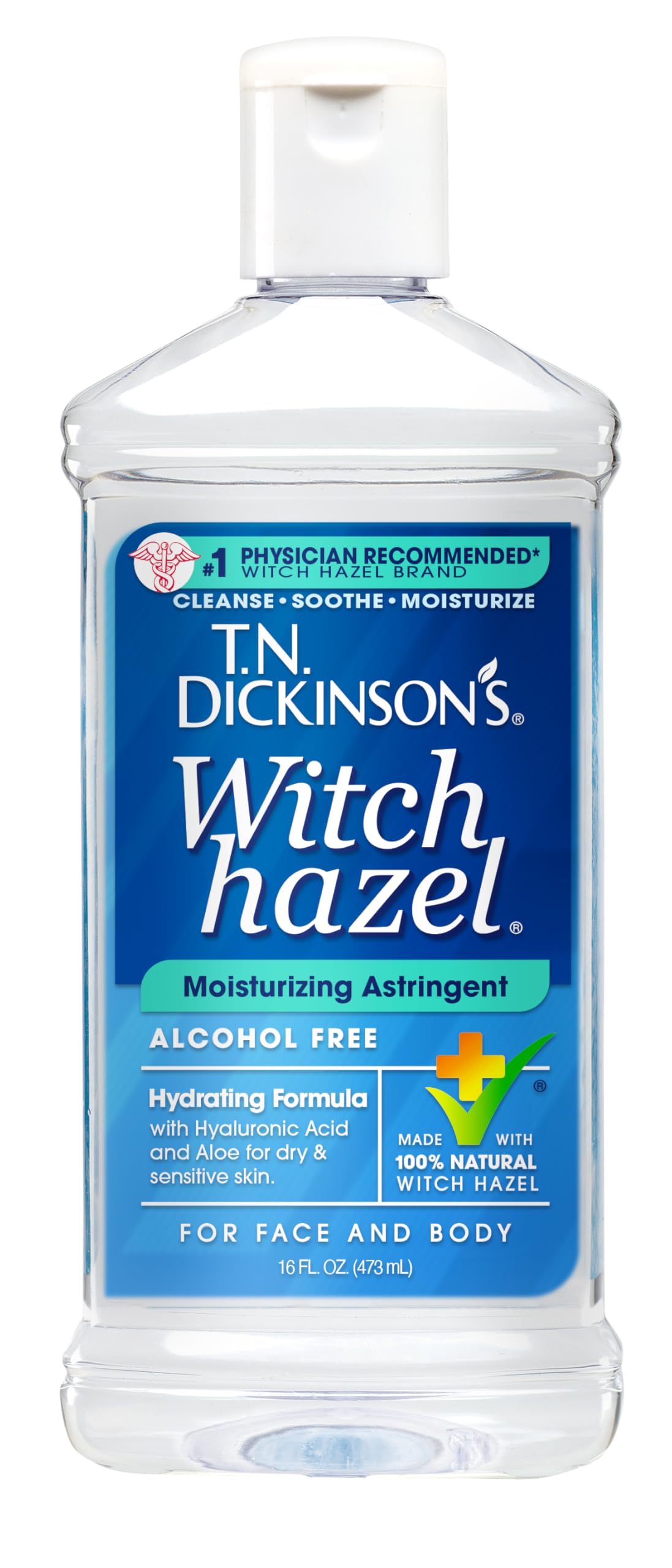 White Smoke T.N. Dickinson's Witch Hazel Alcohol Free Moisturizing Astringent | 100% Natural Witch Hazel | Calms, Nourishes, Hydrates Skin | for Face & Body | 16 Fl Oz