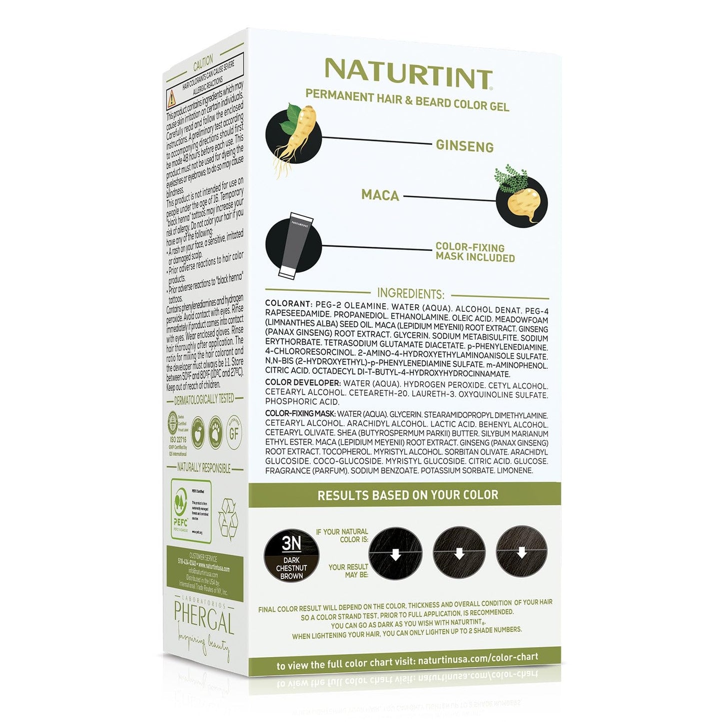 White Smoke Naturtint Mens Permanent Hair Color for Hair Beard and Mustache (3N Dark Chestnut Brown)