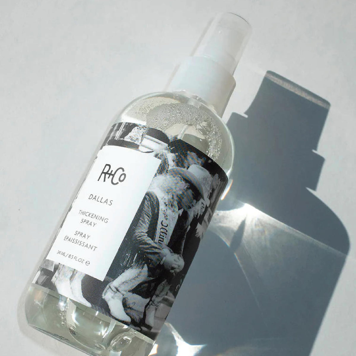 Light Gray R&Co Moon Landing Anti-Humidity Spray, Frizz Control, 1.7oz
