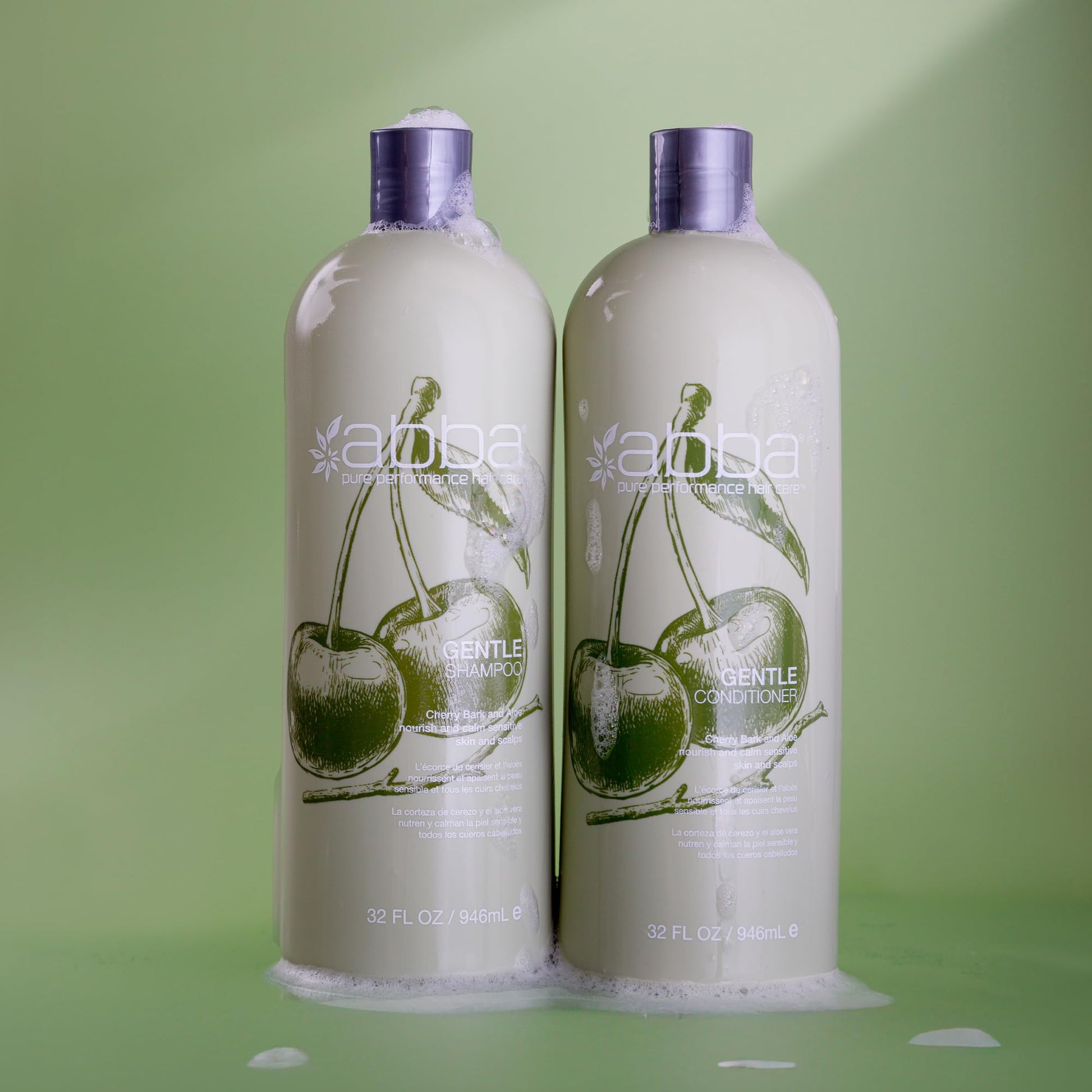Light Slate Gray ABBA - Pure Gentle Shampoo & Conditioner Soothing & Nourishing Value Duo Set – Cherry Bark & Aloe, 32 fl oz Each
