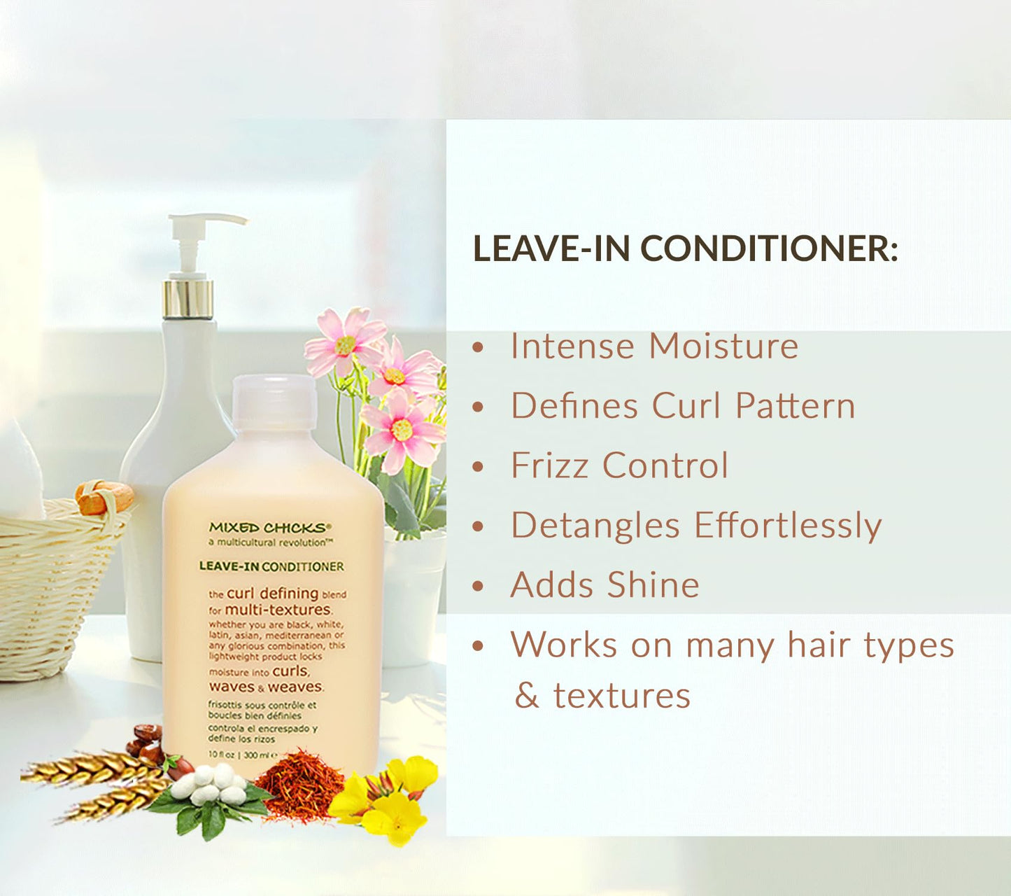 White Smoke Mixed Chicks Quad Pack - Shampoo 10 fl. oz., Deep Conditioner, 8.0 fl. oz., Leave-In Conditioner, 10 fl. oz., Hair Silk, 1.7 fl. oz