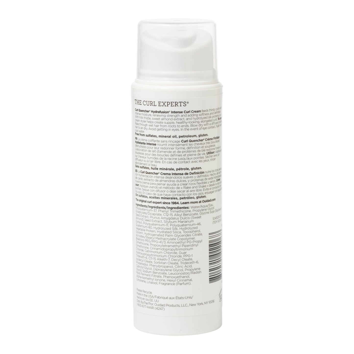Light Gray Ouidad Curl Quencher Hydrafusion Intense Curl Cream - 5 oz, Curl Defining Styler for Touchable Curls, Flexible Hold Frizz Control Curly Hair Cream, Helps Eliminate Dryness, For Tight Curls