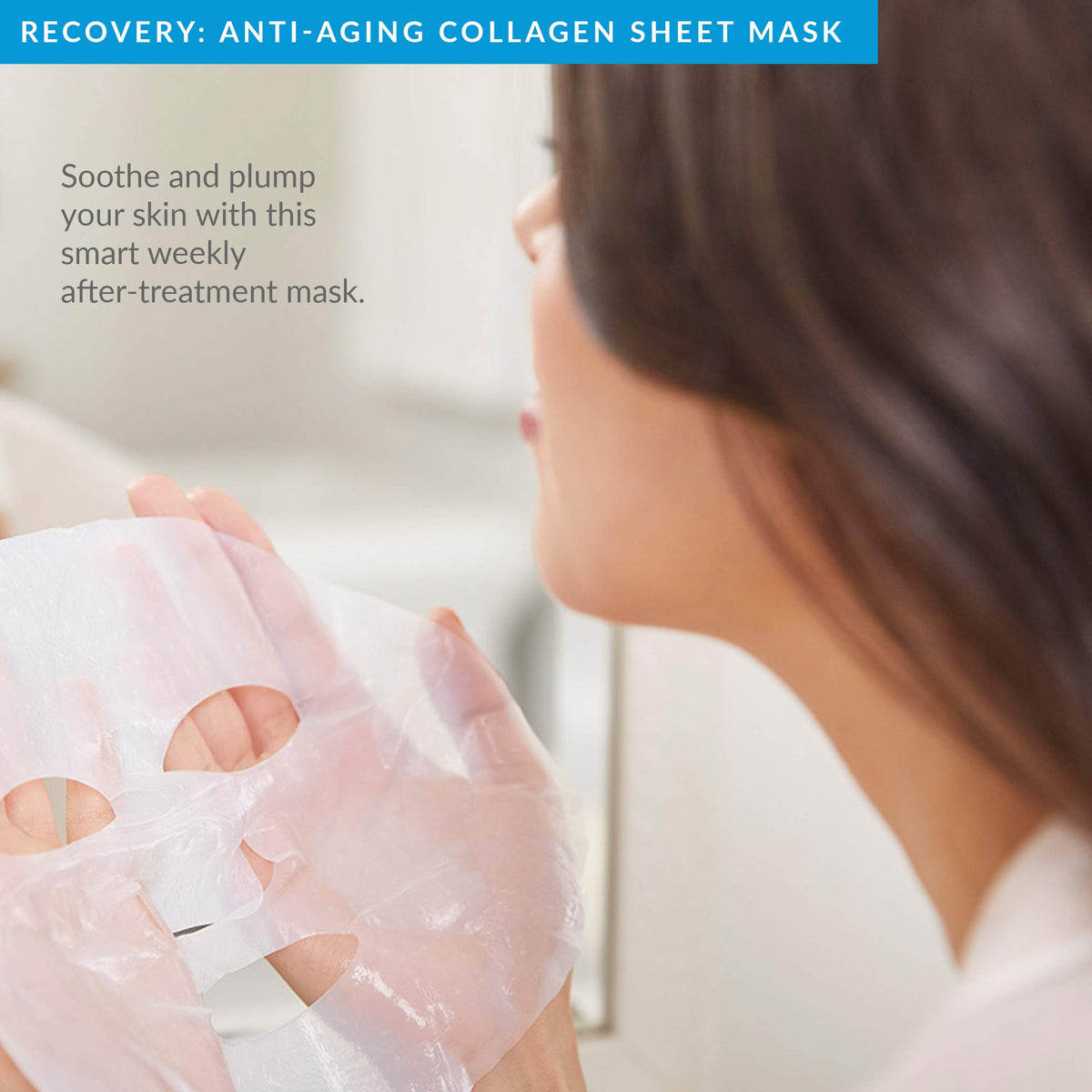 Light Gray PMD Recovery Anti-Aging Collagen Sheet Mask, 5 ct.