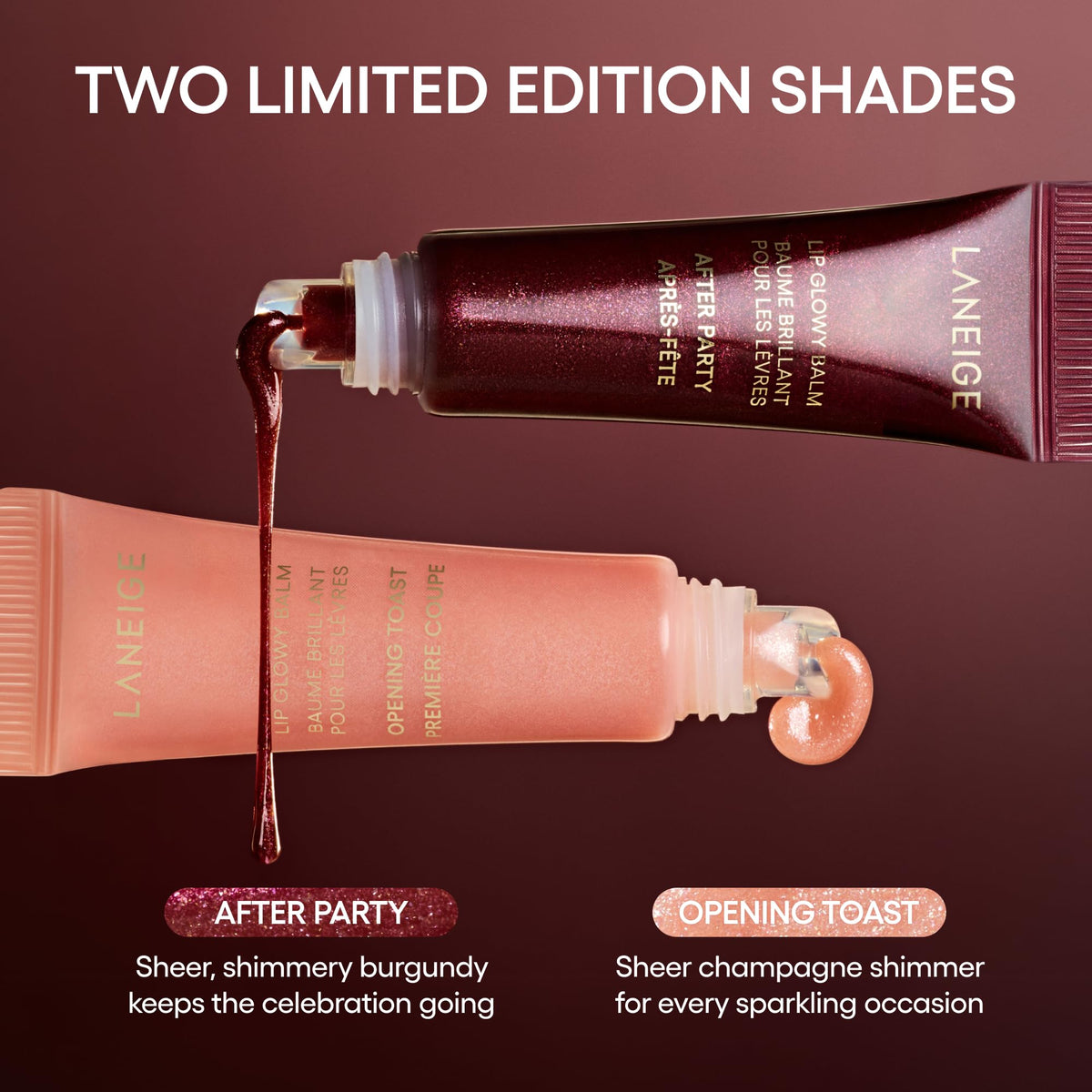 Black LANEIGE Lip Glowy Balm: Sheer Tinted Lip Treatment Balm Tube
