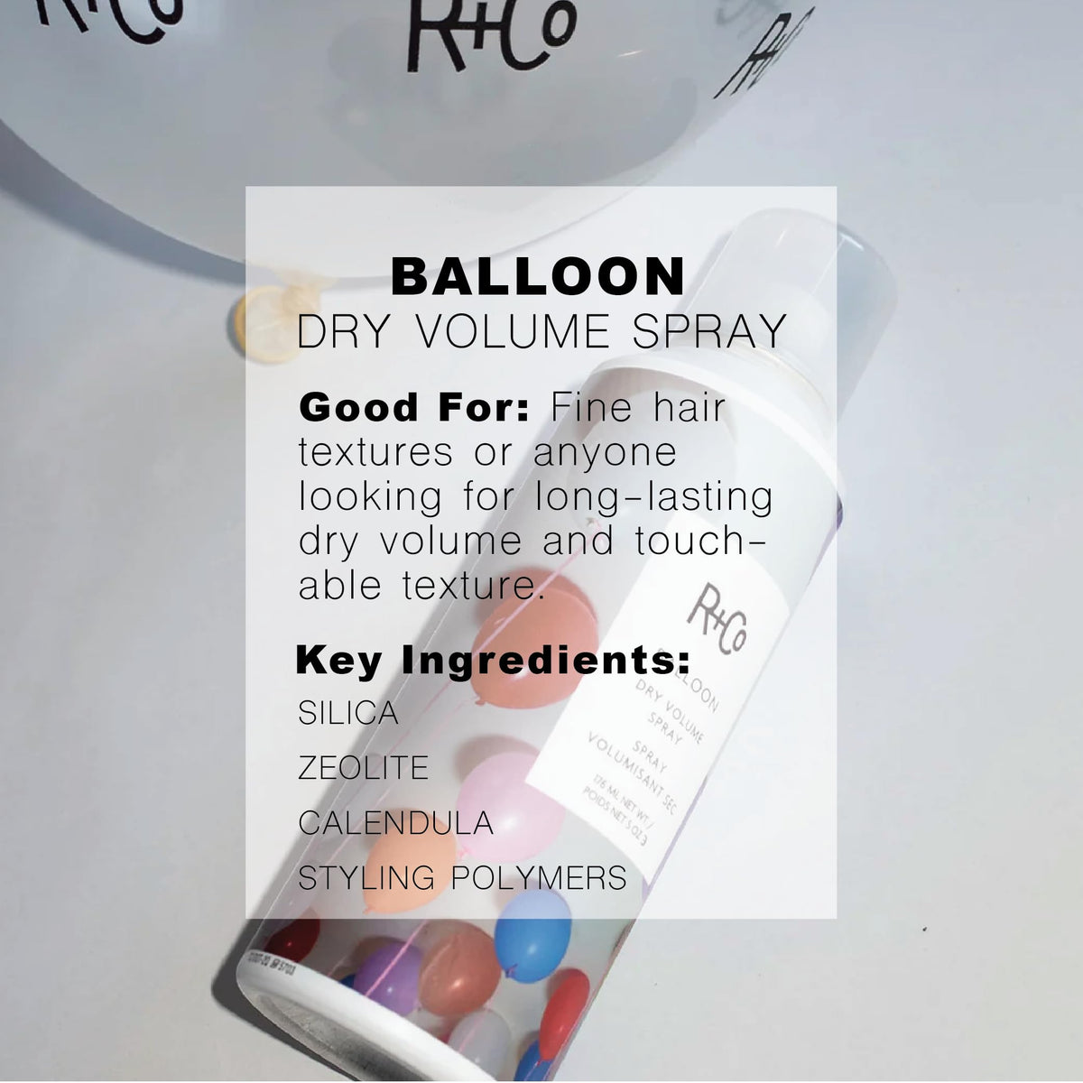 Light Gray R&Co Moon Landing Anti-Humidity Spray, Frizz Control, 1.7oz