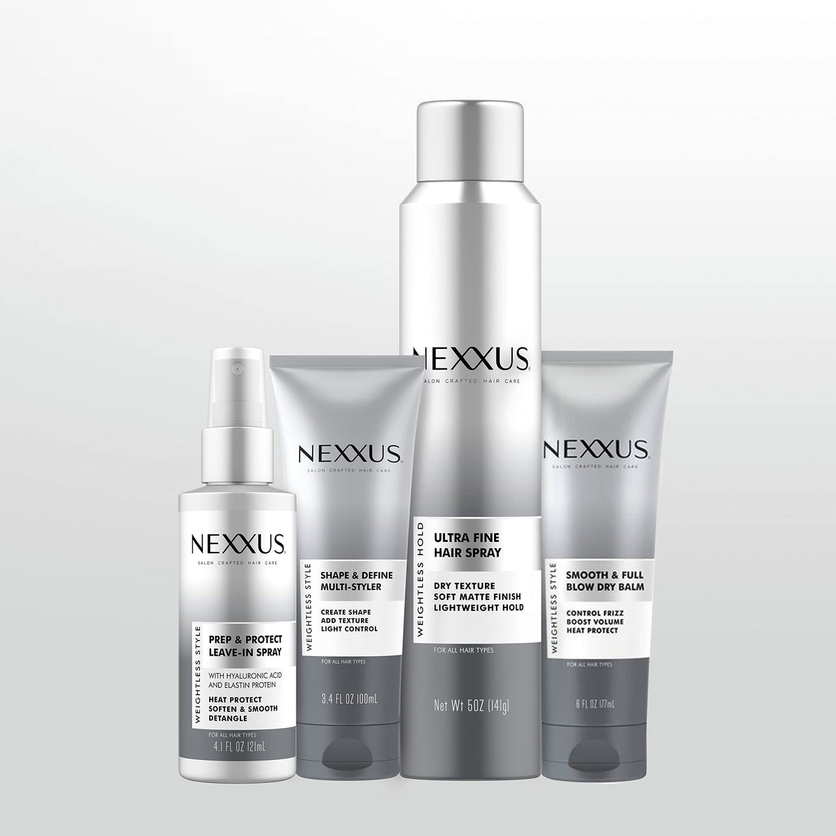 Light Gray Nexxus Shape and Define Multi-Styler For a Light Hold Weightless Styling Cream Shape, Define and Texture Hair Styling Cream 3.4 oz
