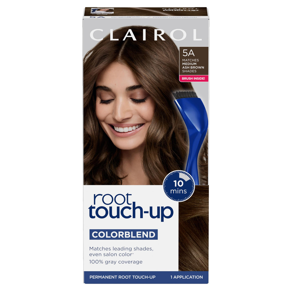 Black Clairol Root Touch Up Permanent Hair Dye, 5A Medium Ash Brown, Pack of 1