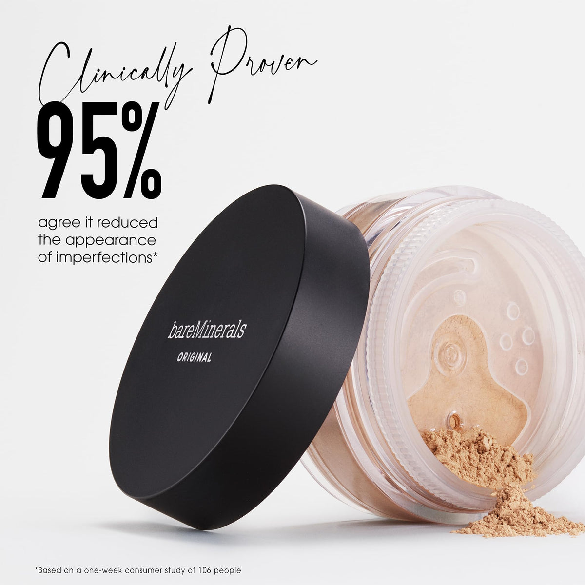 White Smoke bareMinerals Original Get Started Kit 3-Piece Mineral Makeup Set, Fair Light, Vegan, Cruelty-Free & Dermatologist-Tested