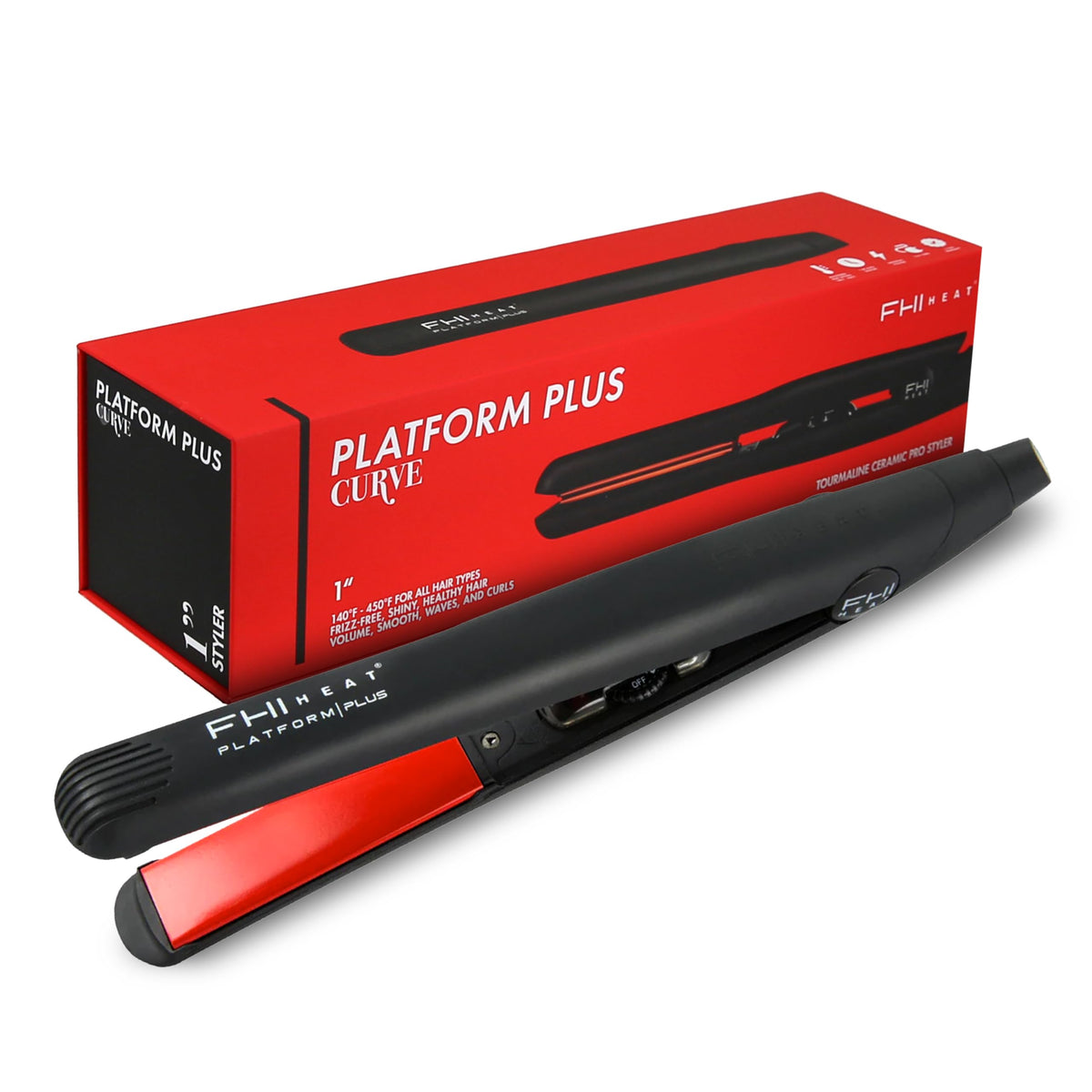 White Smoke FHI Heat Platform Plus Curve Pro 1" Hair Styler, Straightener, Flat Iron