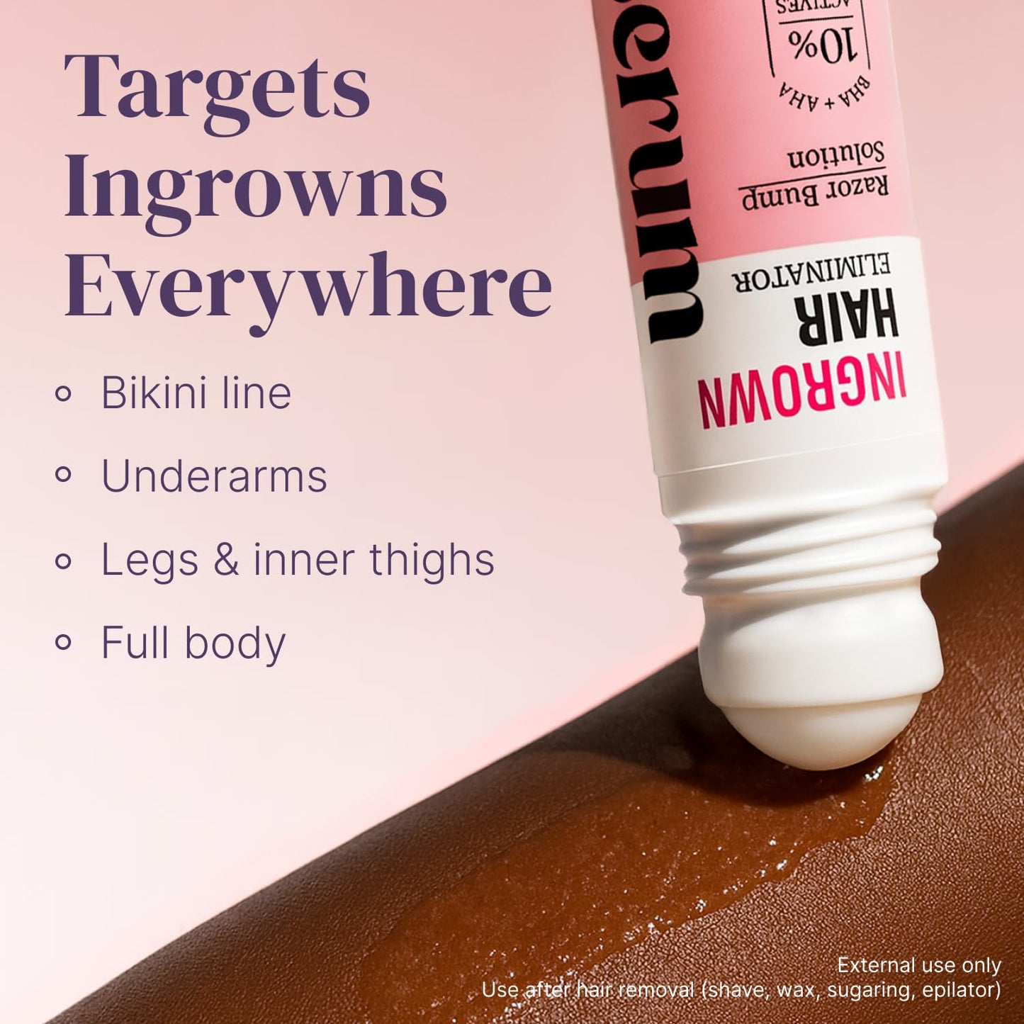 Misty Rose Razor Bump Stopper with Dark Spot Remover, Ingrown Hair Treatment for Bikini Area and Razor Bumps Treatment - Salicylic Acid After Shave Solution for Ingrown Hairs & Razor Burns
