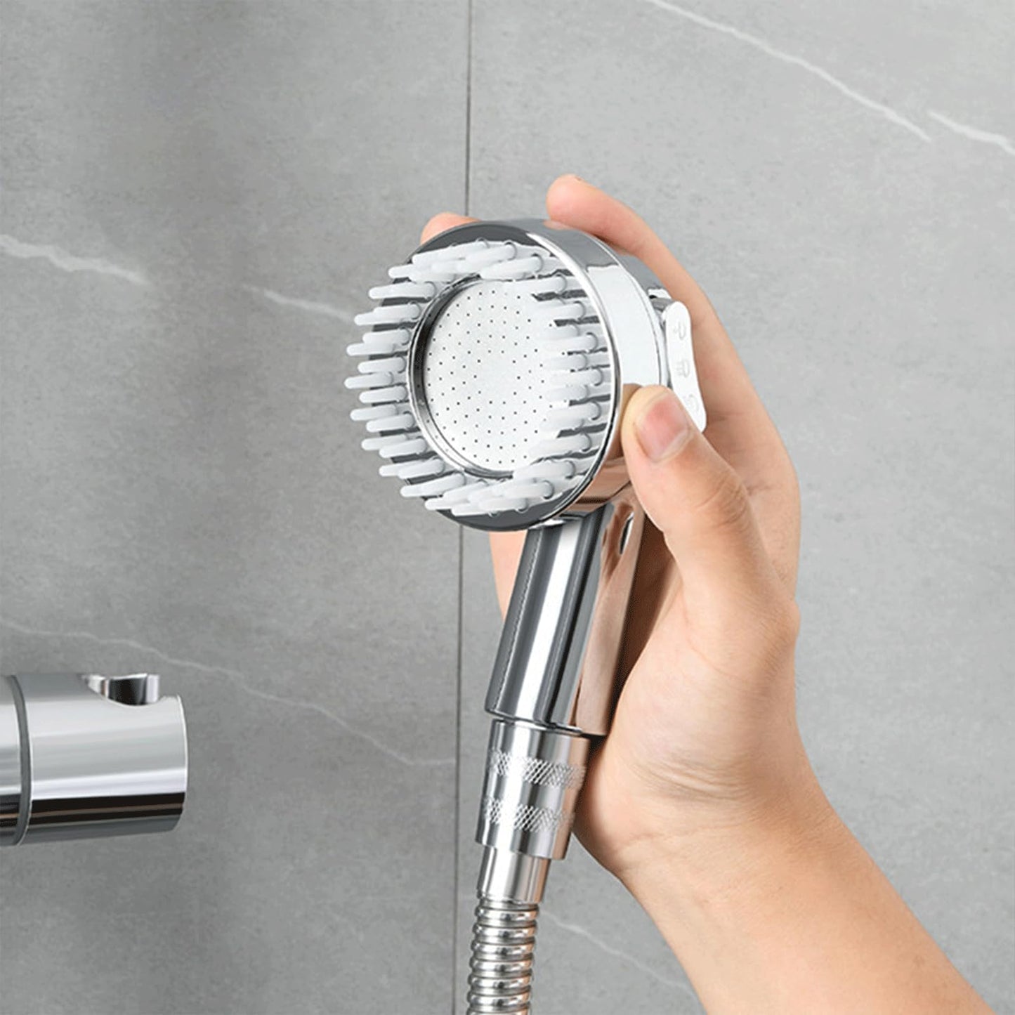 Dark Gray Sink Faucet Sprayer Attachment,Salon Shampoo Bowl Spray Head Side Control Button Pedicure Chair Sprayer Shower Head Adjustable Handheld Shower Head Salon & Spa Chairs Sprayer Head with Meridian brush
