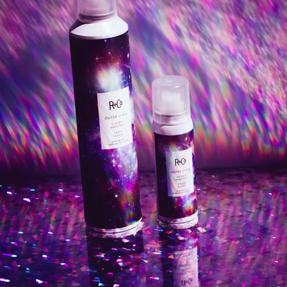 Black R+Co Outer Space Flexible Hairspray,