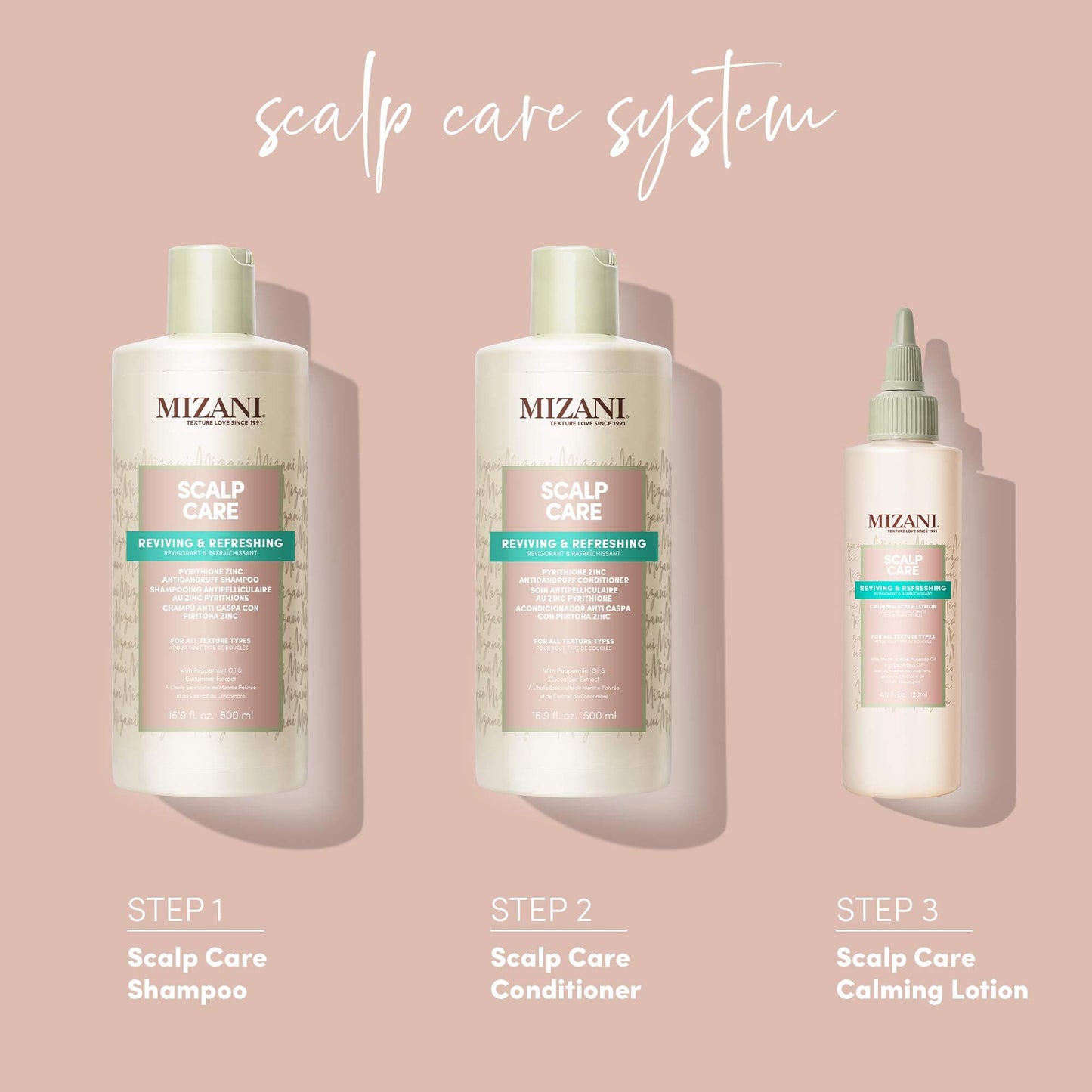 Gray Mizani Scalp Care Calming Scalp Lotion - Soothing Dandruff Treatment, Anti Flake, With Eucalpytus, Avocado Oil & Menthol, Silicone-Free, Paraben-Free