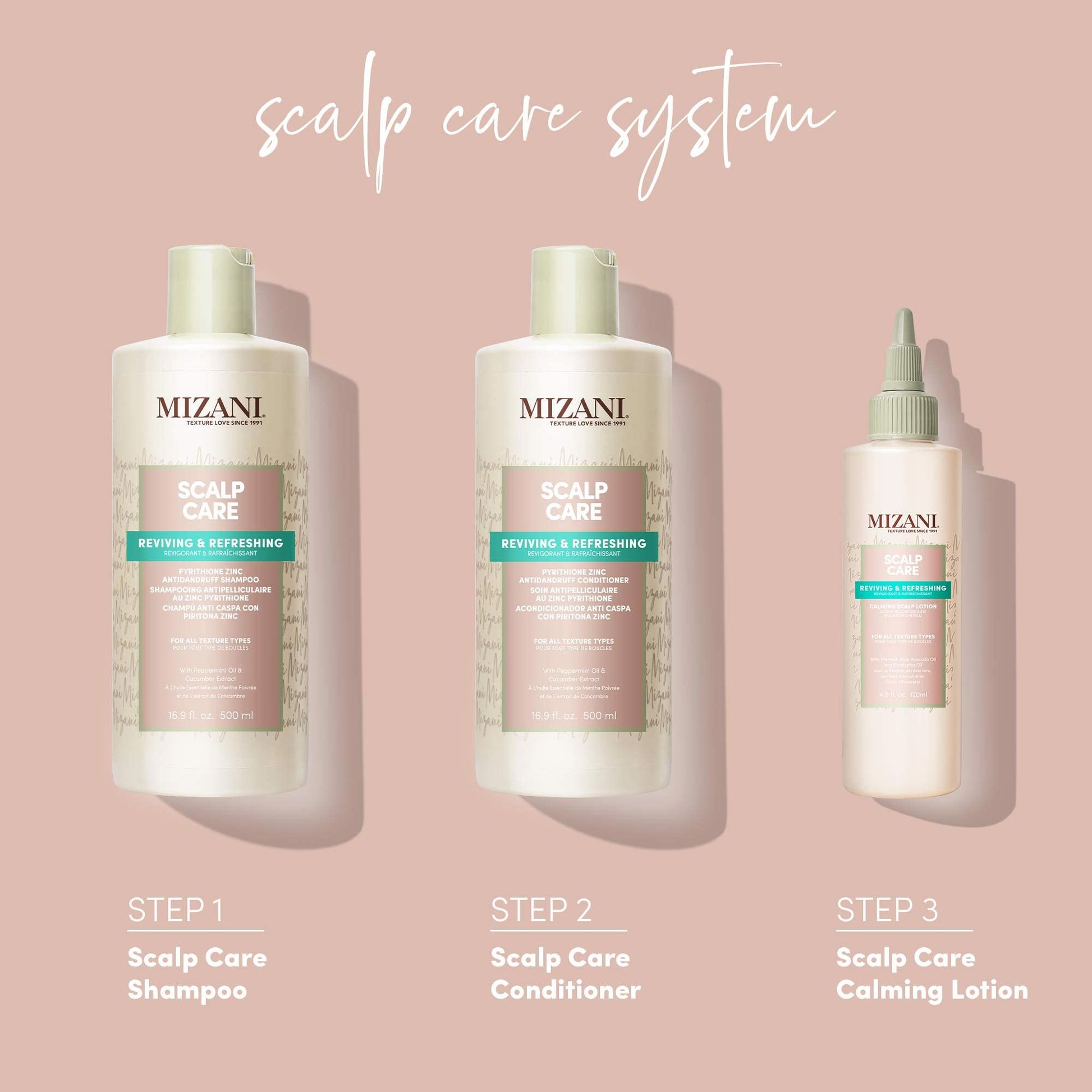 Gray Mizani Scalp Care Calming Scalp Lotion - Soothing Dandruff Treatment, Anti Flake, With Eucalpytus, Avocado Oil & Menthol, Silicone-Free, Paraben-Free