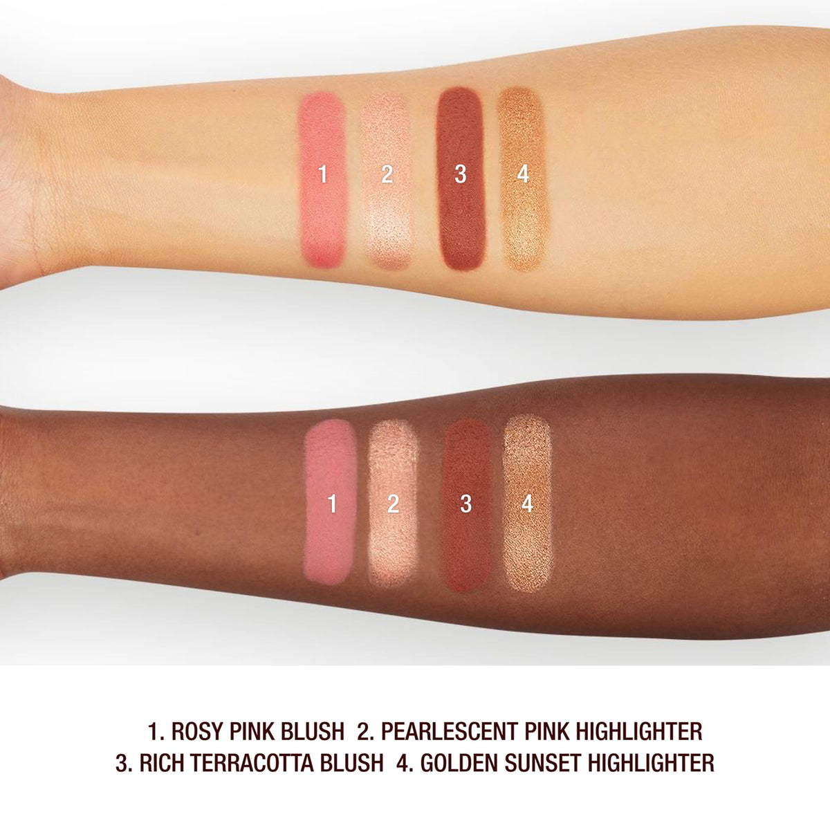 White Smoke Charlotte Tilbury Mini Hollywood Blush & Glow Glide Palette - Powder Duo