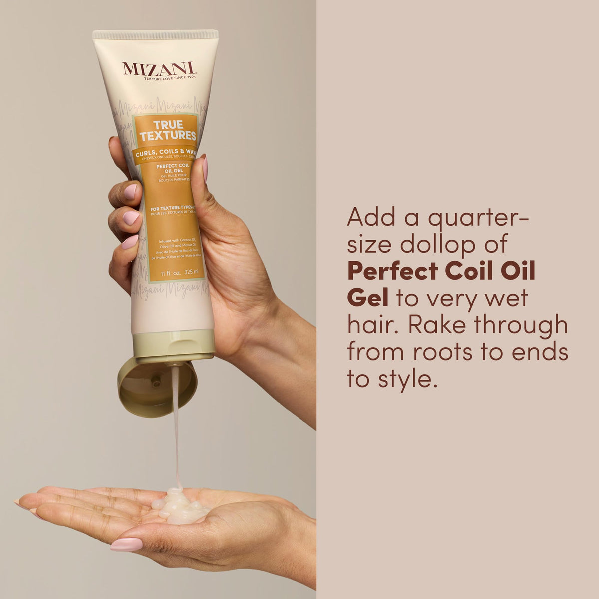 Gray Mizani True Textures Perfect Coil Oil Hair Gel – For Curly Hair