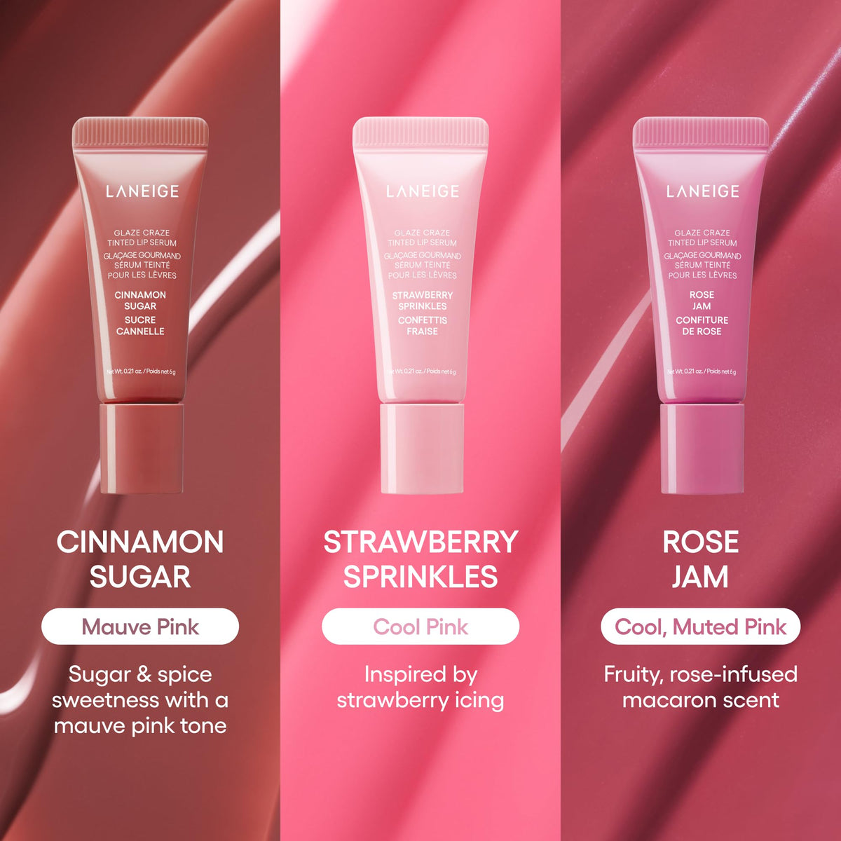 Maroon LANEIGE Blurred Skin & Glowy Lips Set