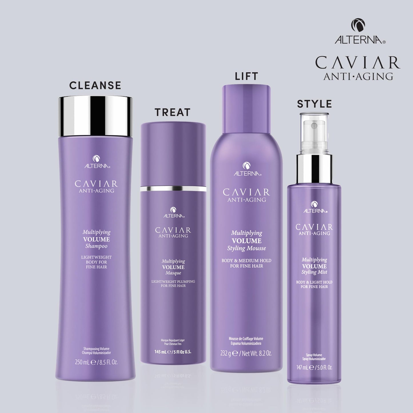 Light Gray Alterna CAVIAR Anti-Aging Multiplying Volume Masque 5 Fl Oz | Lightweight Hydrating Hair Volumizer Mask for Fine, Thin, Limp or Flat Hair | Adds Shine & Body | Strengthens, Detangles & Boosts Fullness