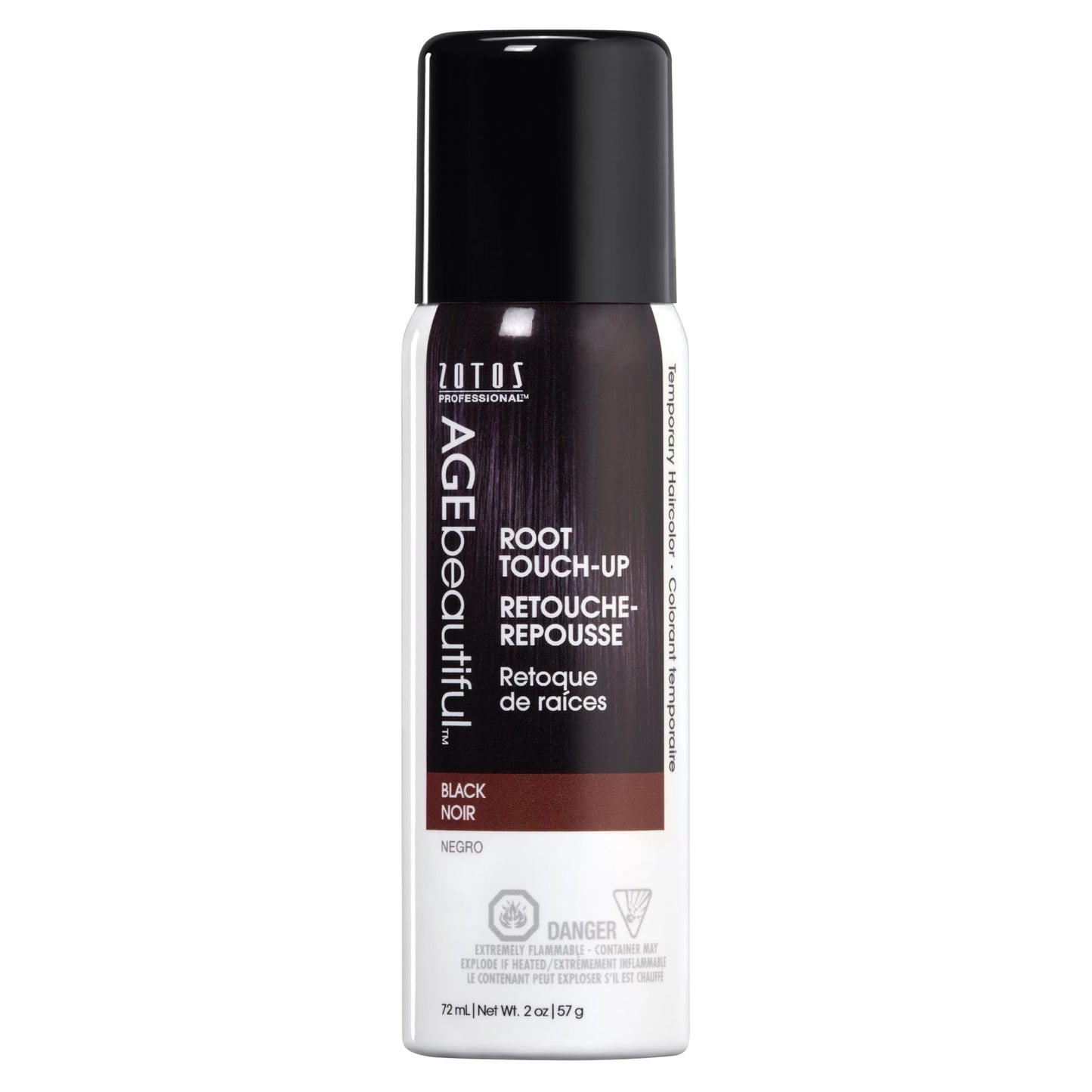White Smoke AGE beautiful Root Touch Up Hair Color Spray | Touch-Up Gray Concealer | Temporary Cover Up | Adds Volume & Covers Thinning Patches | Water, Sweat, Stain Resistant | Black | 2 Fl Oz
