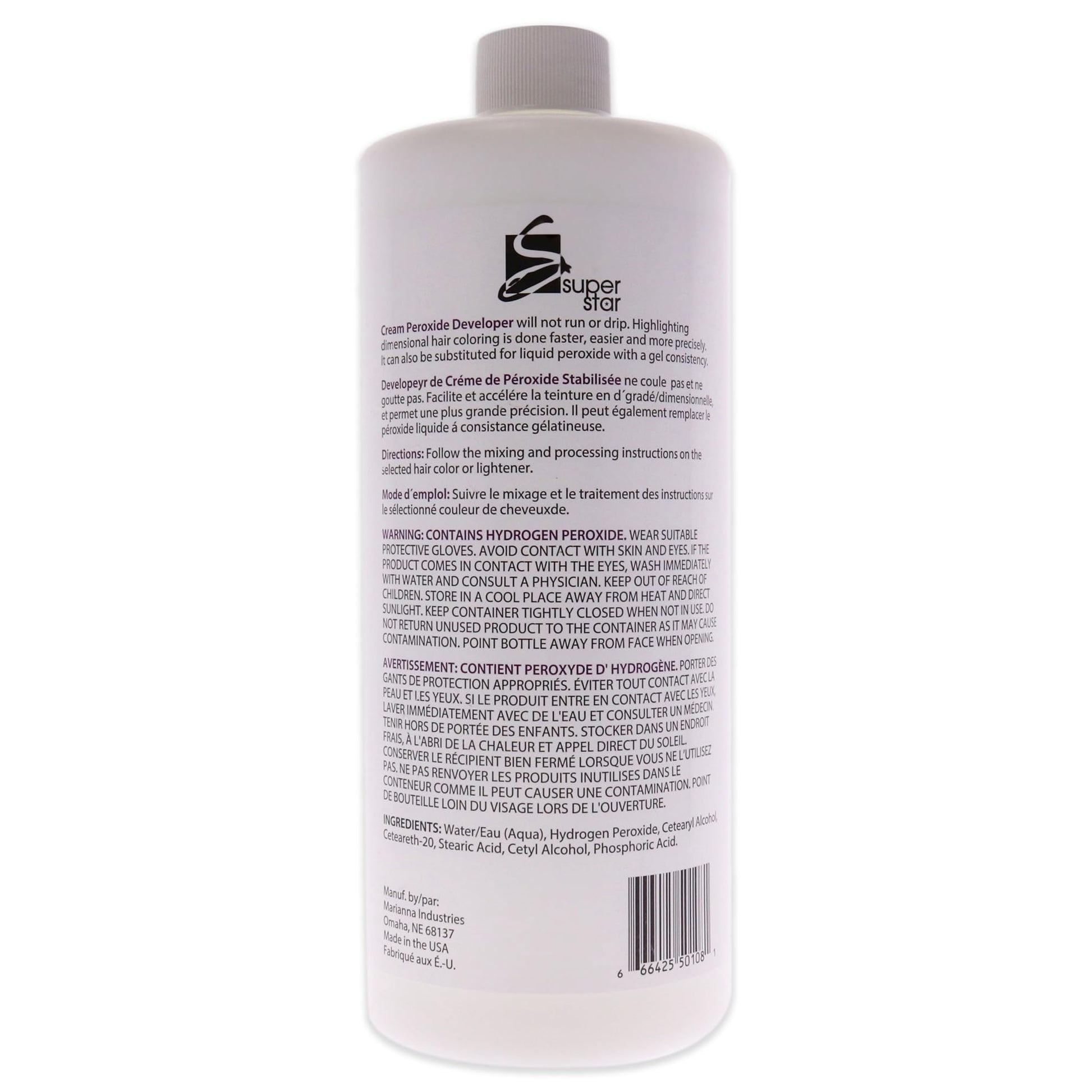 Dark Gray SUPER STAR 10v Cream Peroxide Developer, 32 Fluid Ounce