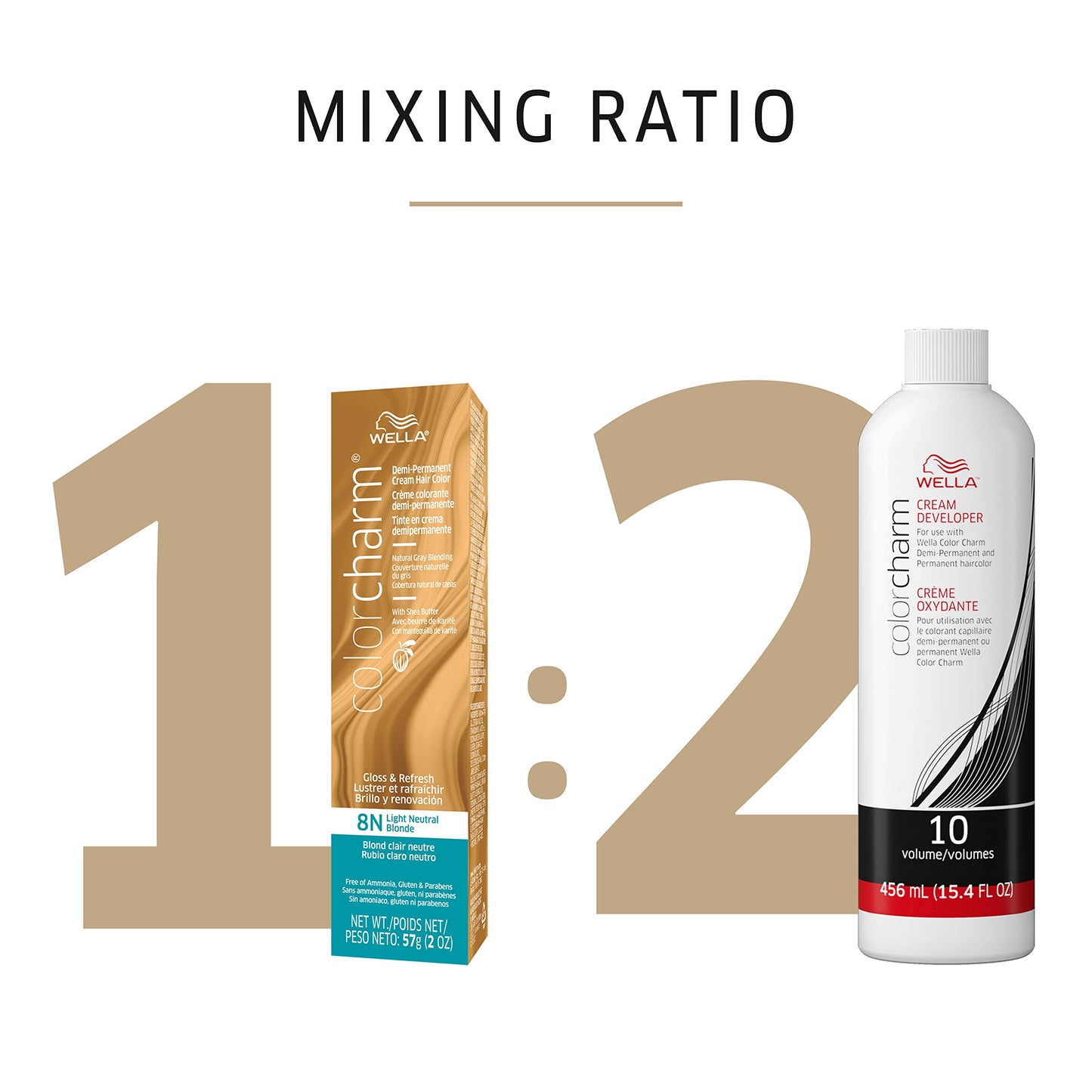 White Smoke WELLA Color Charm Invigo Brilliance Color Protection Shampoo & Conditioner, For Fine Hair + Demi Permanent Hair Color, 8N Light Neutral Blonde