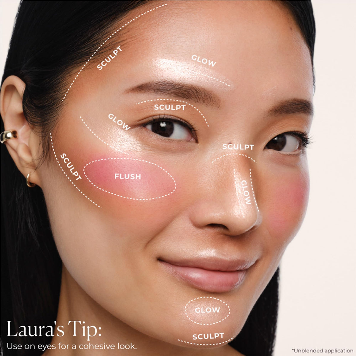 Misty Rose Laura Mercier Bonne Glow Cream Face Palette, Amour, 0.38 oz