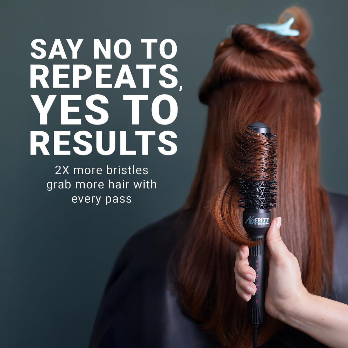Dark Slate Gray StyleCraft NoFRIZZ Round Brush with Patented Vent Design 50% More Airflow