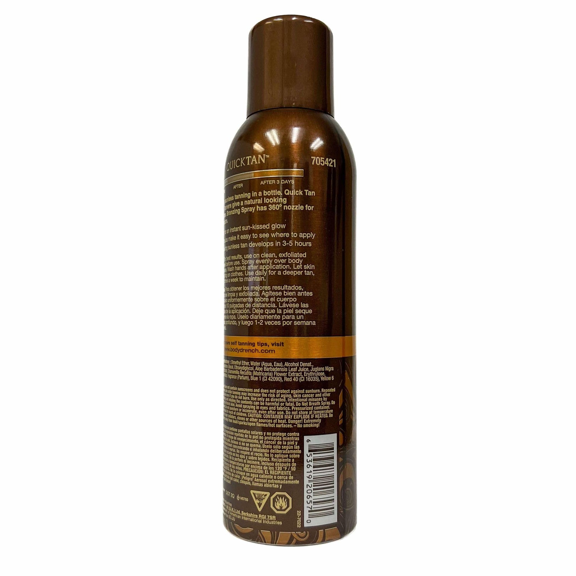 Dark Olive Green Body Drench Quick Tan Instant Self Tanner Bronzing Spray, Medium/Dark 6 oz (Pack of 4)