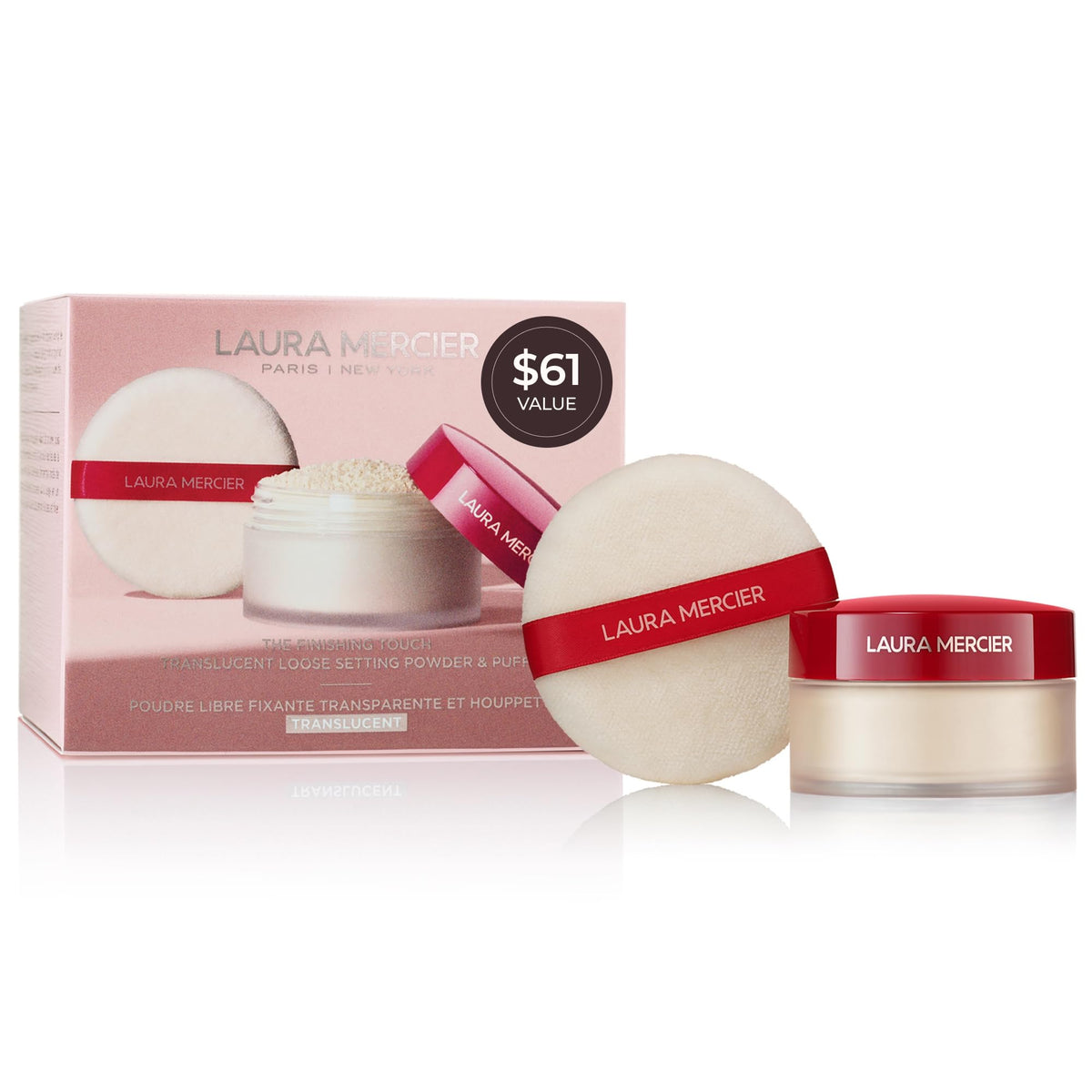 White Smoke Laura Mercier Translucent Loose Setting Powder & Velour Puff