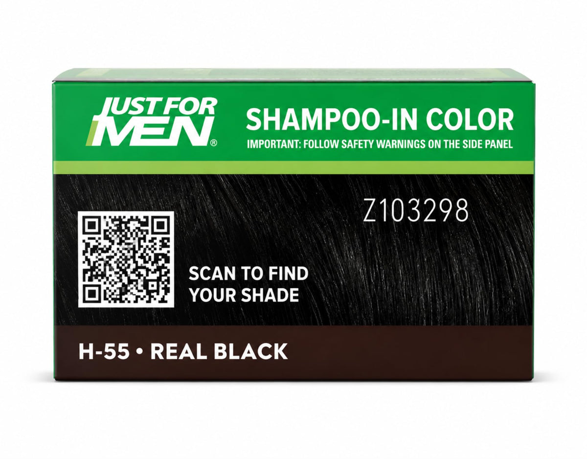 Black JUST FOR MEN Hair Color H-55 Real Black 1 Each (Pack of 5)