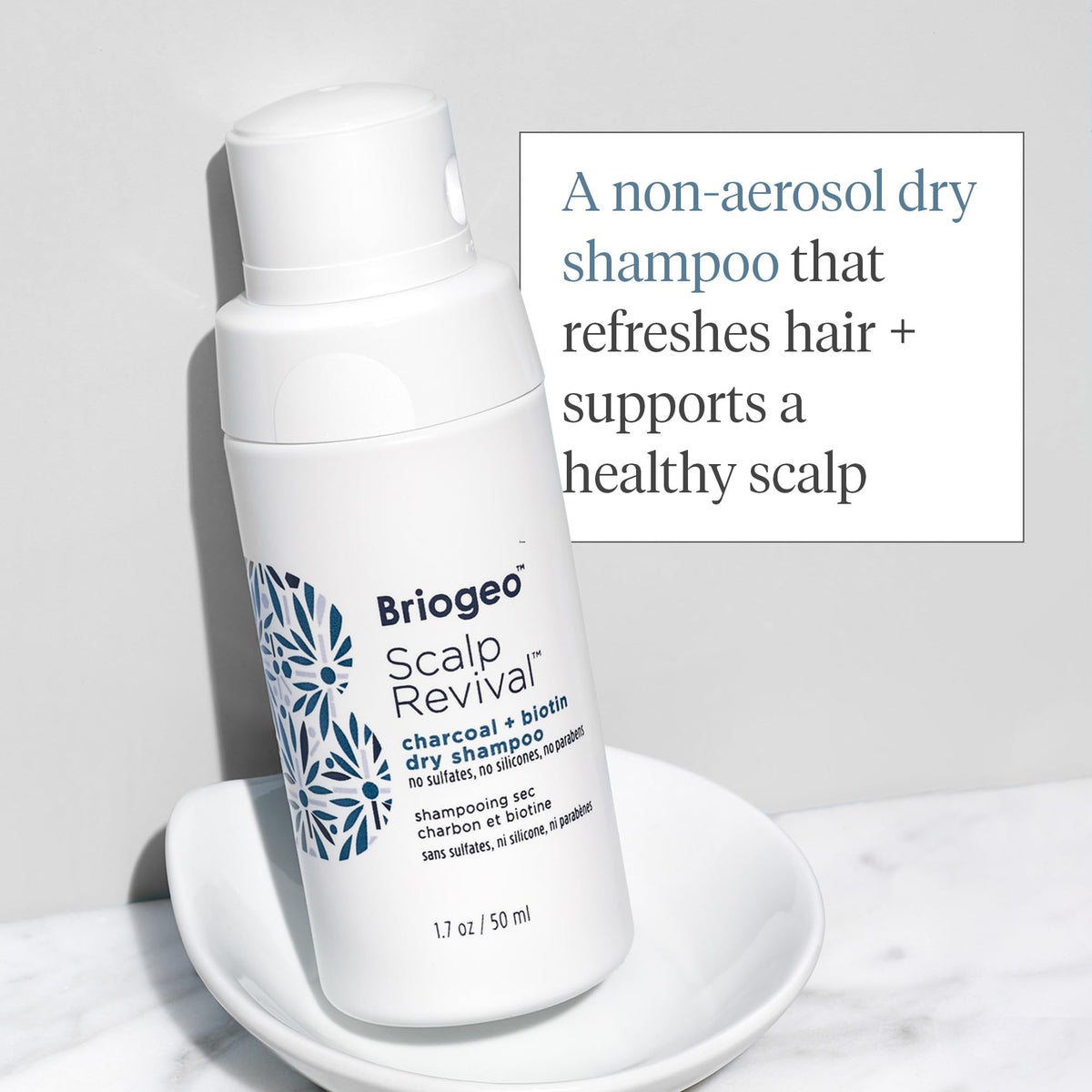 Light Gray Briogeo Scalp Revival Charcoal + Biotin Dry Shampoo | Non-Aerosol Powder